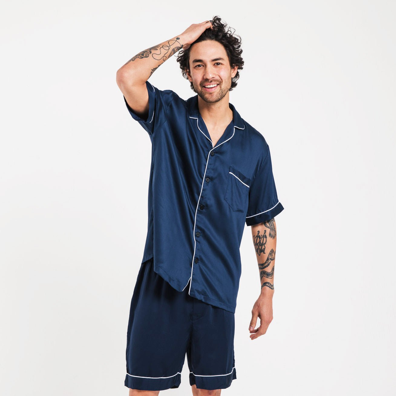 Ocean | Short Sleeve PJ Shirt Made With 100% Bamboo #Color_ocean