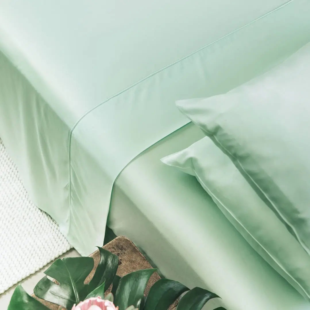 Paradise Green | Signature Sateen Flat Sheet Made With 100% Organic Bamboo #Color_paradisegreen