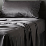Slate | Signature Sateen Fitted Sheet Made with 100% Organic Bamboo #Color_slate