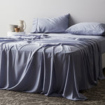 Sky | Signature Sateen Fitted Sheet Made with 100% Organic Bamboo #Color_sky